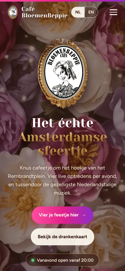 Schermafbeelding van Café BloemenBeppie op een telefoon
