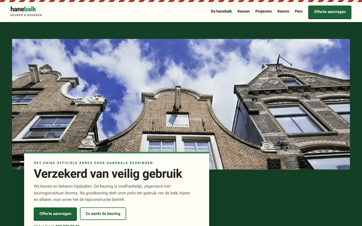 Schermafbeelding van Hanebalk op desktop