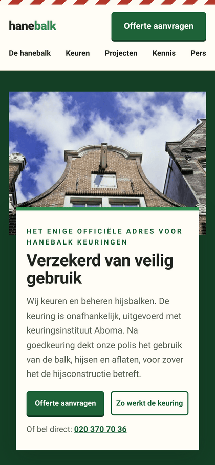 Schermafbeelding van Hanebalk op een telefoon
