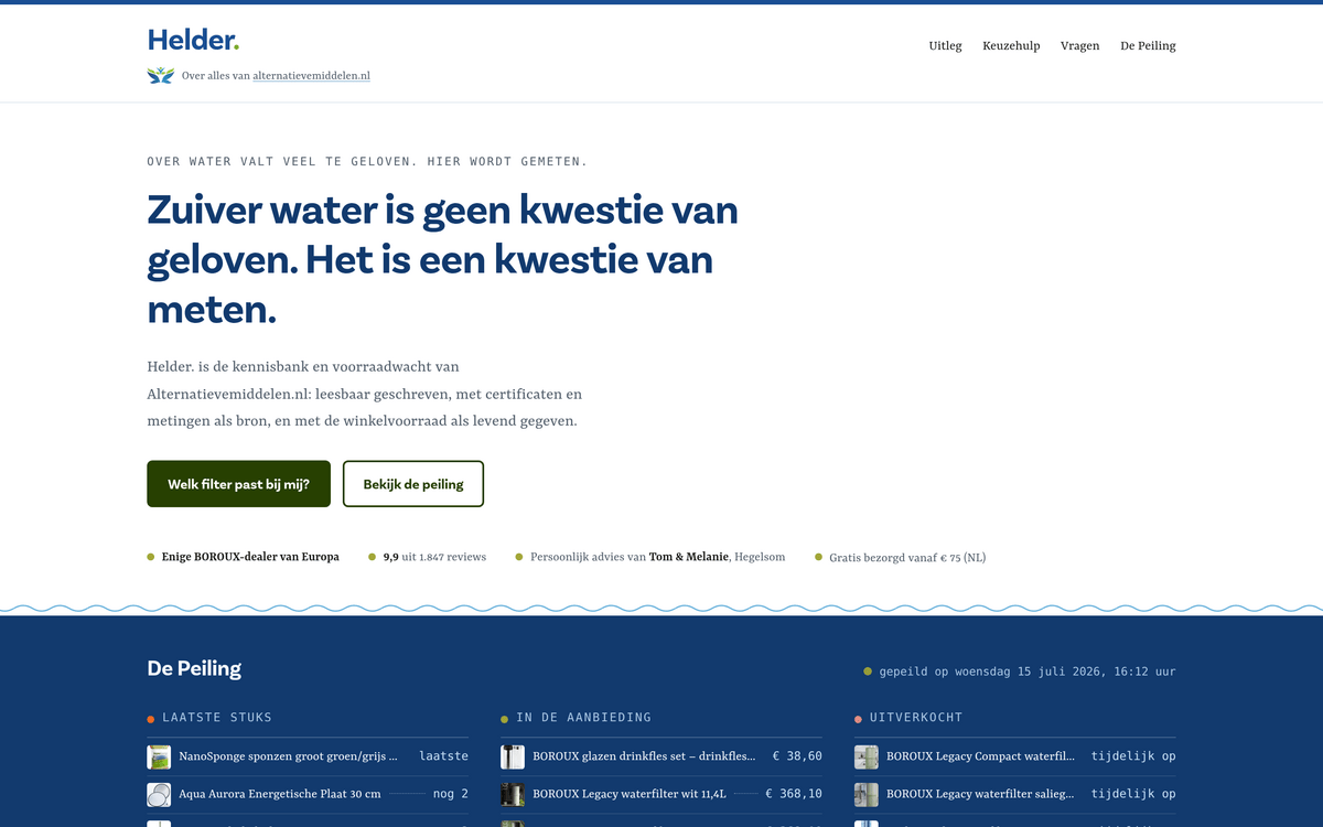 Schermafbeelding van Helder. bij Alternatieve Middelen op desktop