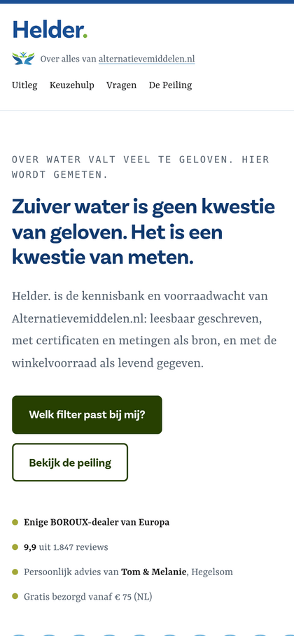 Schermafbeelding van Helder. bij Alternatieve Middelen op een telefoon