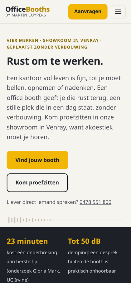Schermafbeelding van Office Booths op een telefoon